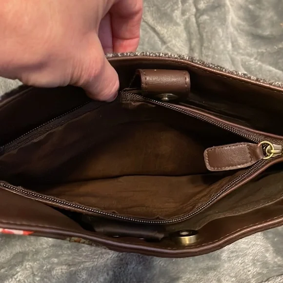 New Bueno purse, handbag. Brown with floral front - Picture 9 of 11